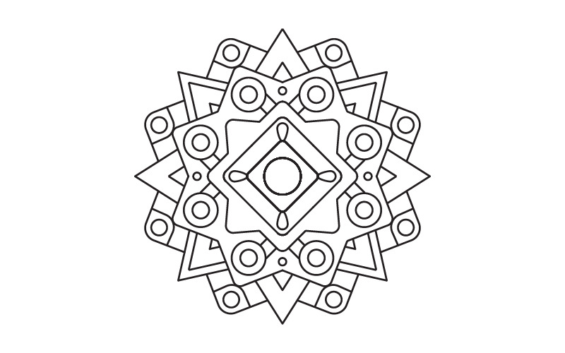Mandala illüstrasyon tasarım şablonu v.10 şeklinde dairesel desen