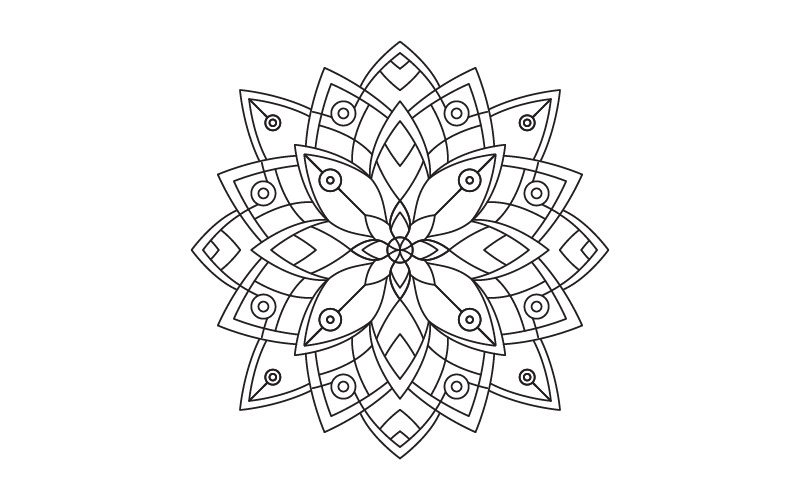 Mandala illüstrasyon tasarım şablonu v.15 şeklinde dairesel desen