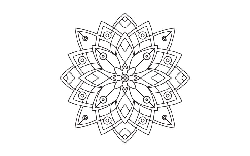 Modèle de conception d'illustration de motif circulaire sous forme de mandala v.15