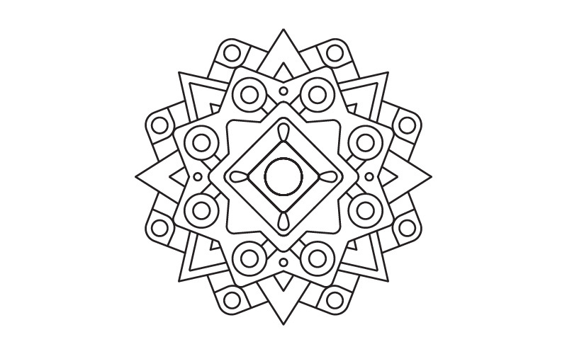 Padrão circular em forma de modelo de design de ilustração de mandala v.10