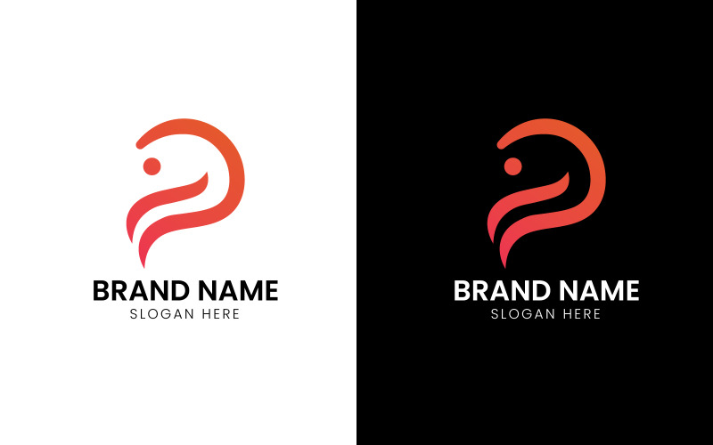 Bokstaven P mänsklig social logotyp-850