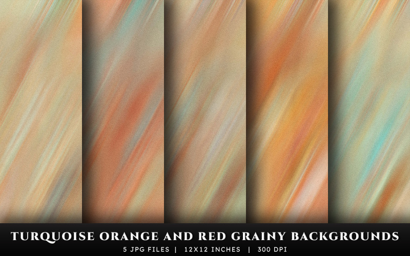 Fundos de textura granulada laranja turquesa e vermelho