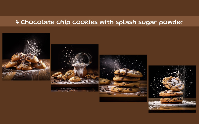 Galletas con chispas de chocolate y un toque de azúcar en polvo