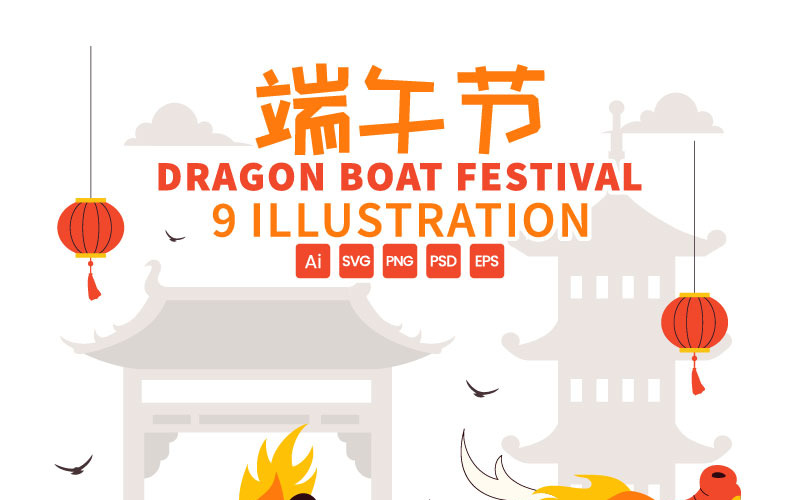 9 Drakenbootfestival Illustratie