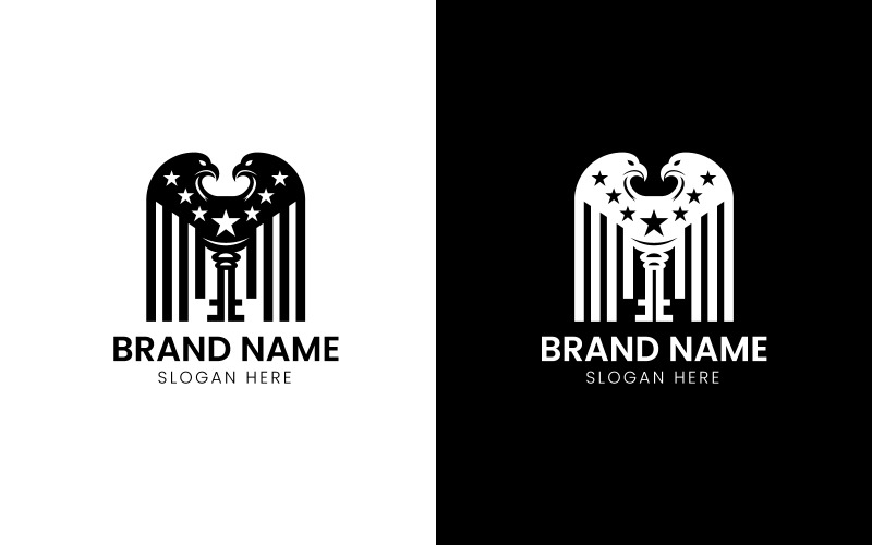 Twin eagle bird nyckel logotyp-851
