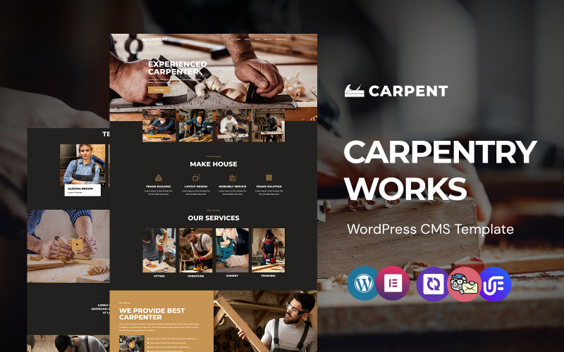 Carpent – Ezermester famegmunkálási és asztalos szolgáltatások WordPress Elementor téma