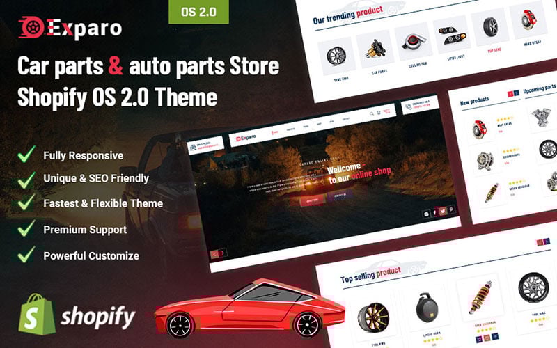 Exparo - Car Parts & Auto Parts Store Shopify 2.0 Theme