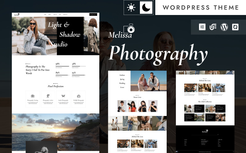 Melissa - Professionele fotografiestudio WordPress Elementor-thema