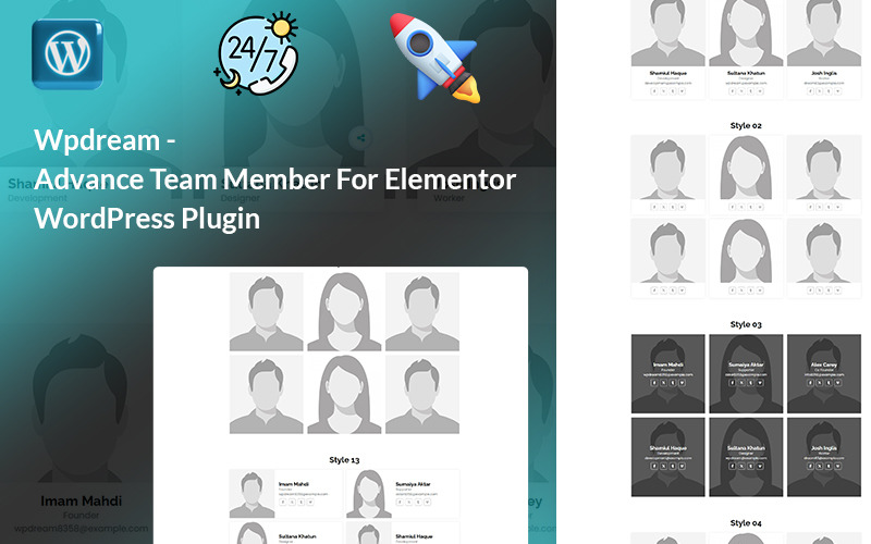 Wpdream - Elementor WordPress 插件的高级团队成员