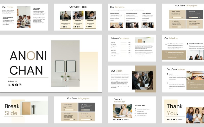 Anonichan - Bedrijfsprofiel GoogleSlide-presentatie