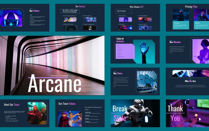 Arcane - Презентация Google Slides компании-разработчика программного обеспечения