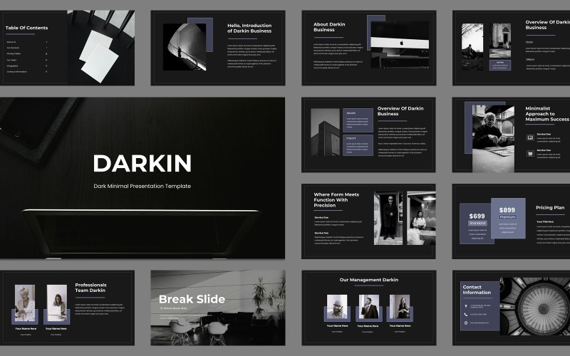 Darkin - İş Koyu Tema Google Slaytlar
