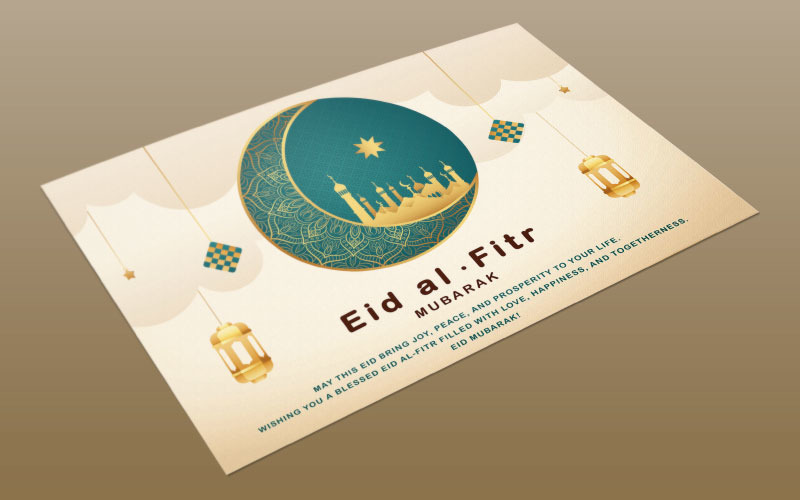 Elegáns Ramadan Eid Mubarak sablon – gyönyörű iszlám fesztiváltervezés