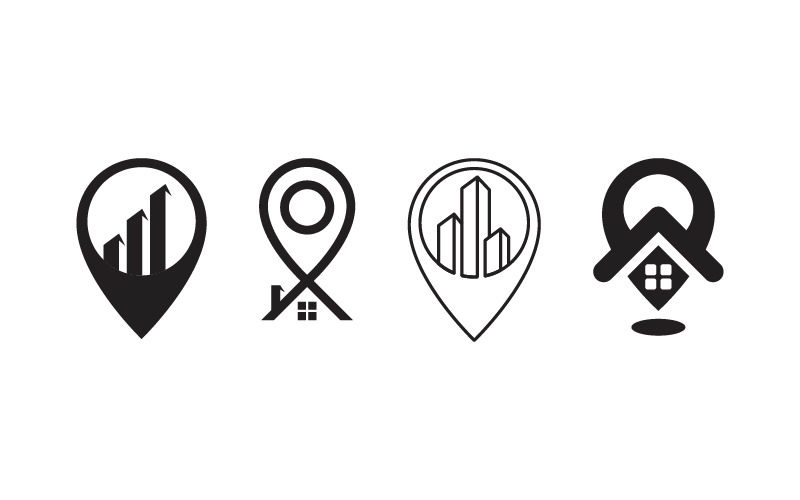 Modelo de design de ilustração de ícone vetorial de mapa de localização v.2