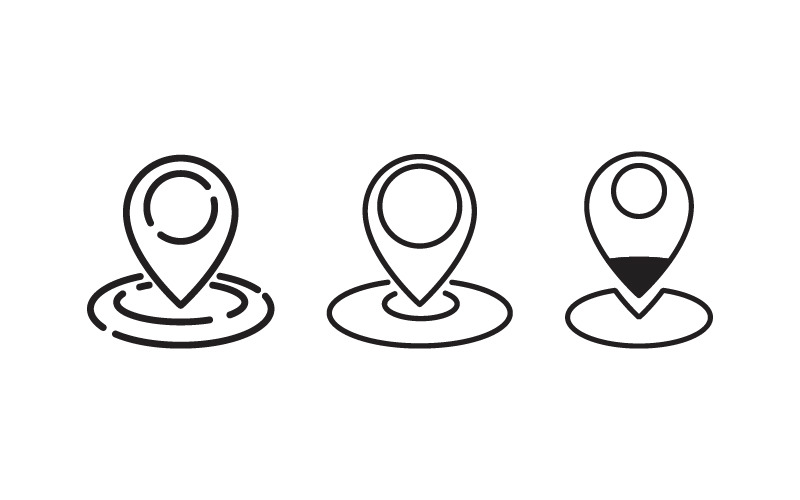 Modelo de design de ilustração de ícone vetorial de mapa de localização v.3
