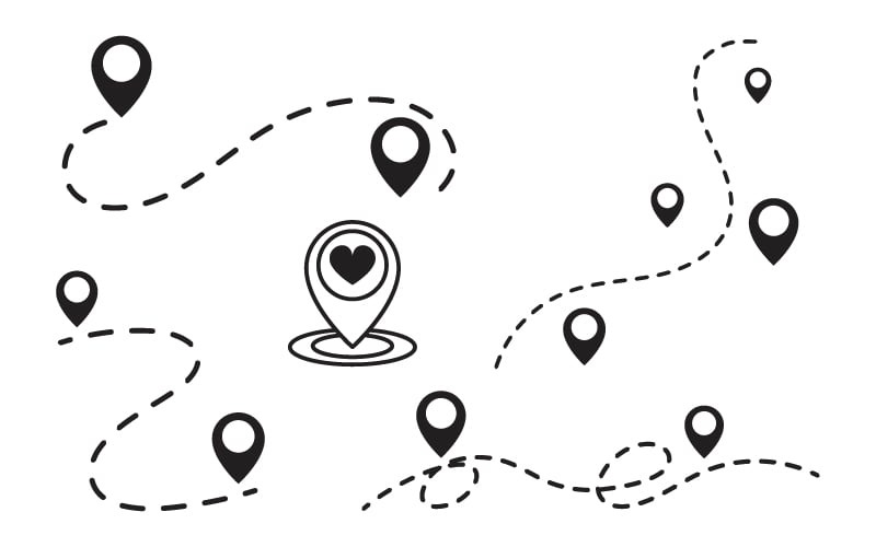 Platskarta vektor ikon illustration designmall v.7