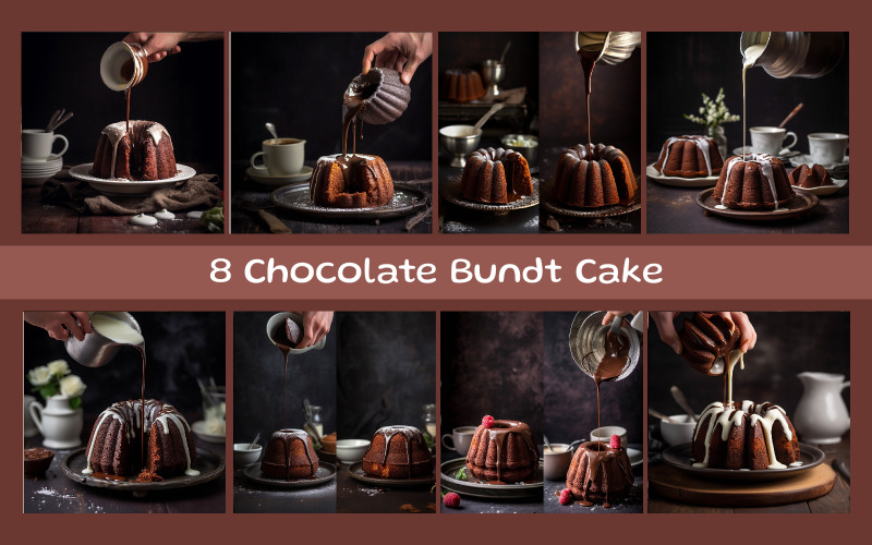 Imagem de IA de bolo Bundt de chocolate