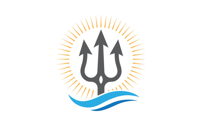 Trident Armor Vector illustratie Icoon Logo Template ontwerp v.15