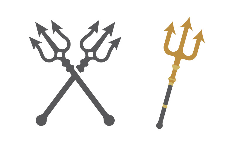 Trident Armor Vector illustratie Icoon Logo Template ontwerp v.8