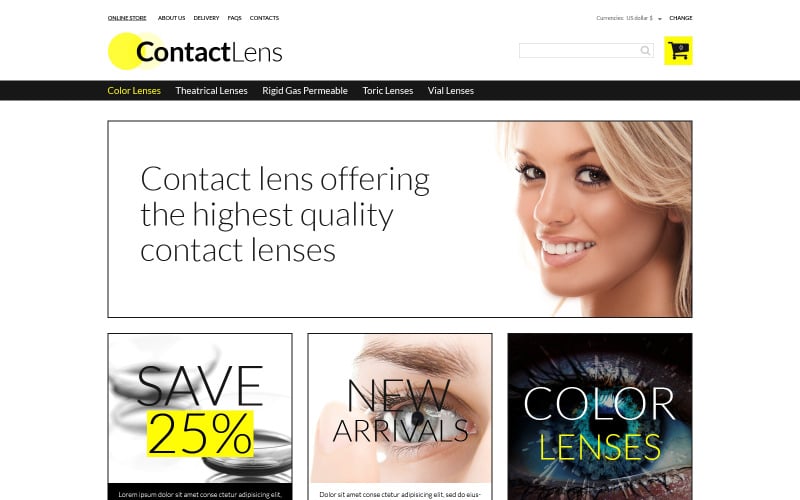 Contact Lens Store VirtueMart Template