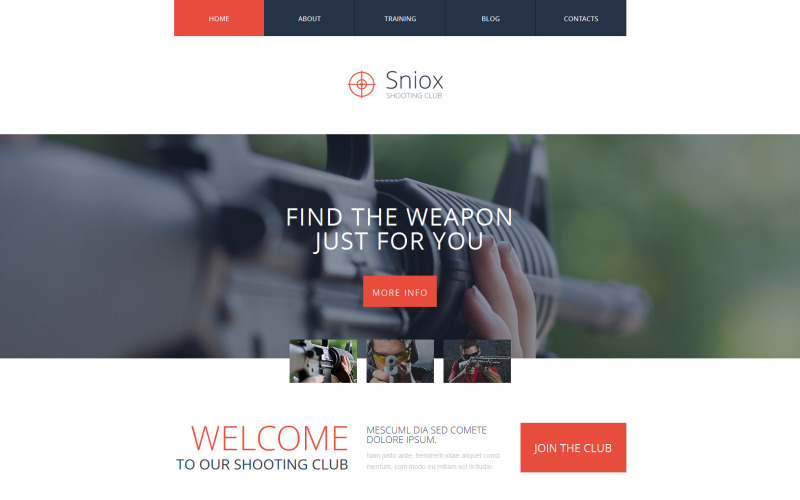 Modèle de site Web réactif de prise de vue