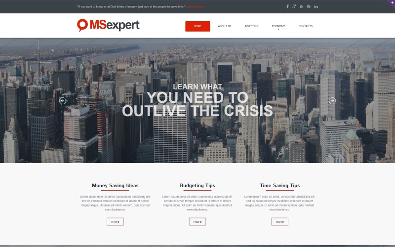 Modello di sito Web reattivo per società di investimento