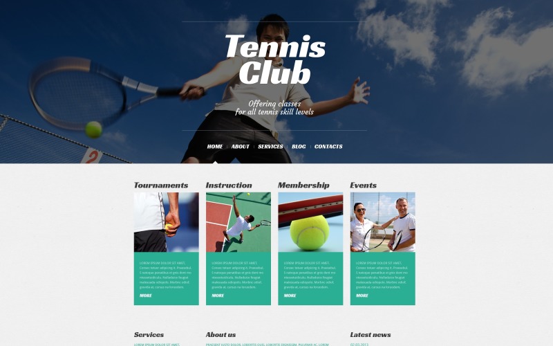 Tennisresponsivt WordPress-tema