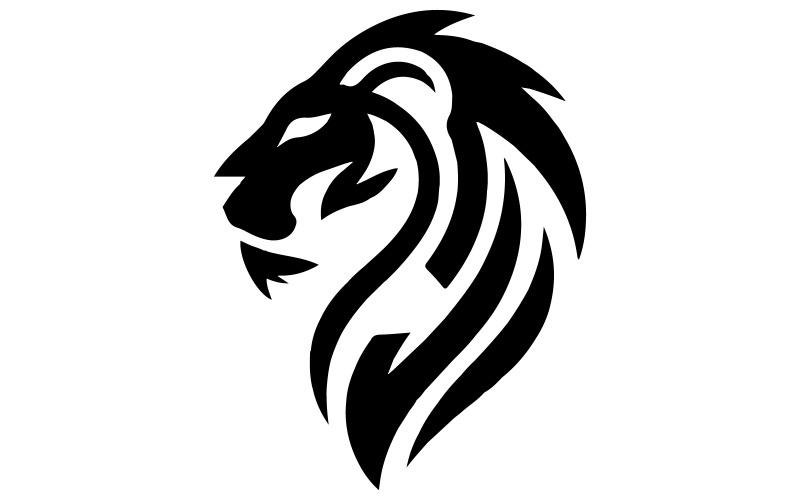 En logotypdesign abstrakt siluett av ett lejon