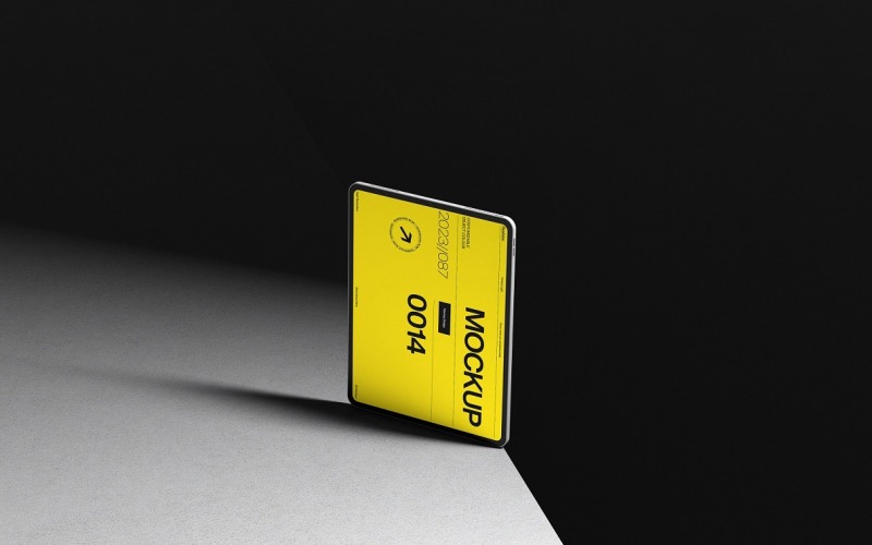 Minimalist Arkaplanlı Dikey Tablet Maketi