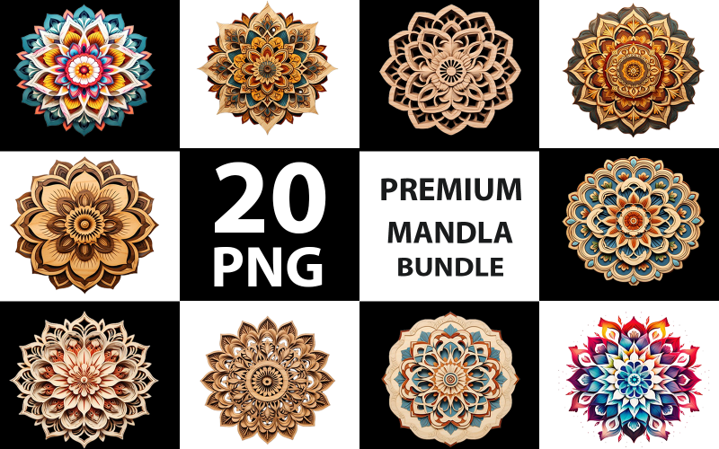 Пакет преміум мандали PNG
