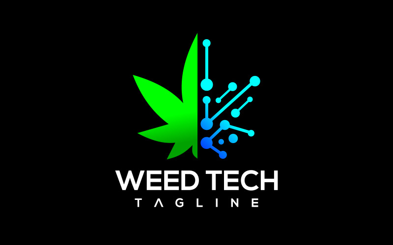 Марихуана Leaf Weed Cannabis Bio Technology Logo Design