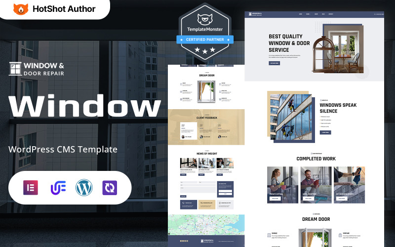 窗户和门维修 - 窗户安装和维修 WordPress Elementor 主题