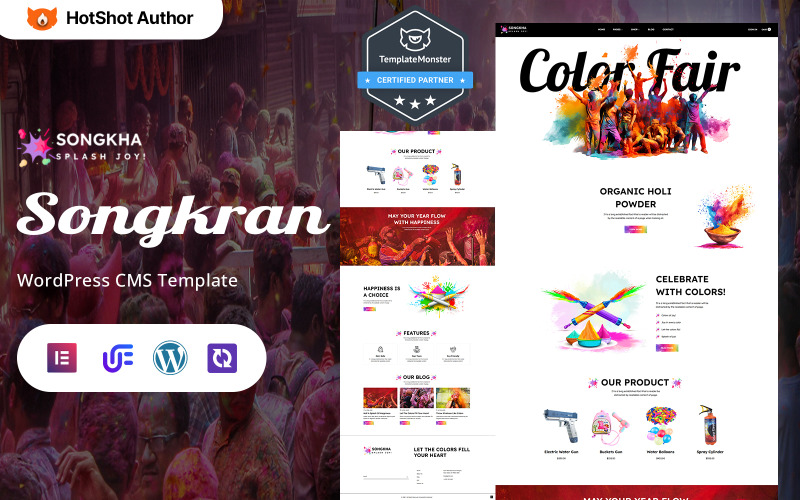 Téma Songkha - Songkran Celebration and Water Festival WordPress Elementor