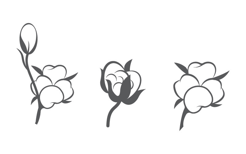 Modèle d'icône vectorielle en coton, symbole de la nature, modèle de conception v.1
