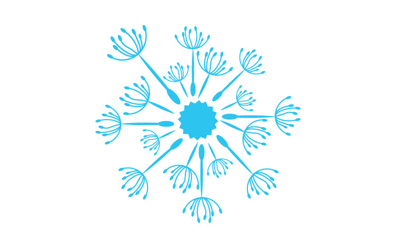 Modèle de conception d'illustration vectorielle d'icône de pissenlit v.2