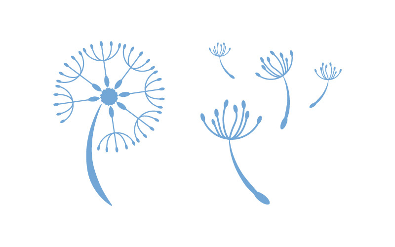 Modèle de conception d'illustration vectorielle d'icône de pissenlit v.4