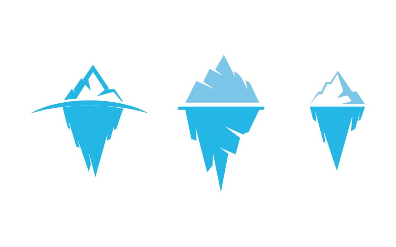 Modello di progettazione dell'illustrazione vettoriale del logo dell'icona di Ice Berg v.1