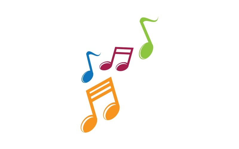 Modello di progettazione dell'illustrazione vettoriale dell'icona della nota musicale v.7