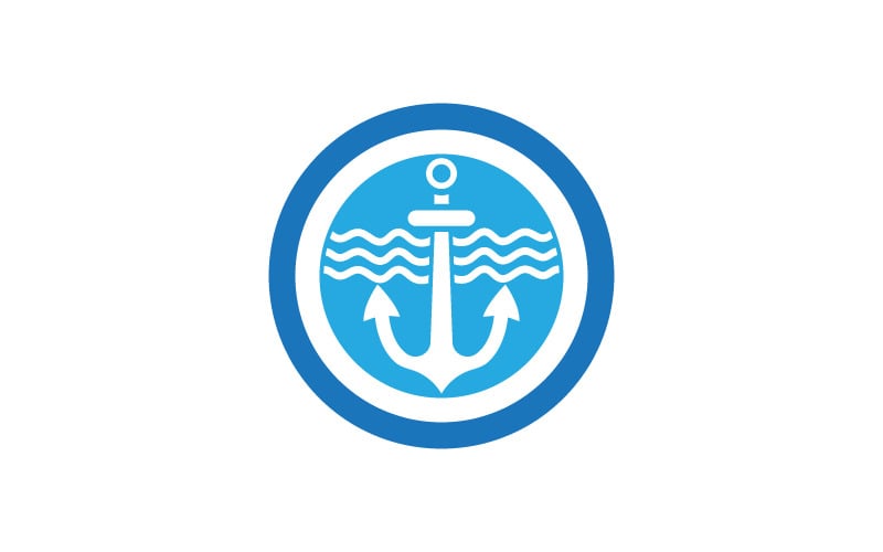 Ankarskeppsikon Element Logotyp Mall vektor v.6