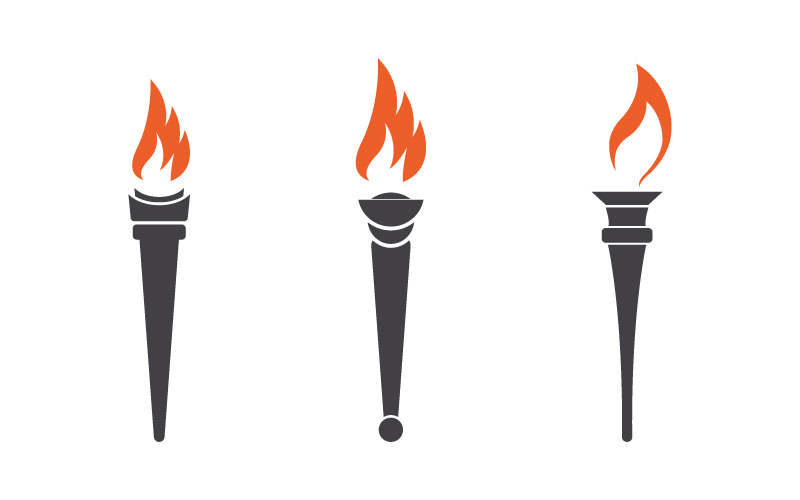 Flames Torch icon Logo illustration vector design template v.3