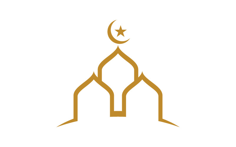 Meczet Islamski Wektor ikona logo projekt ilustracja Szablon v.22