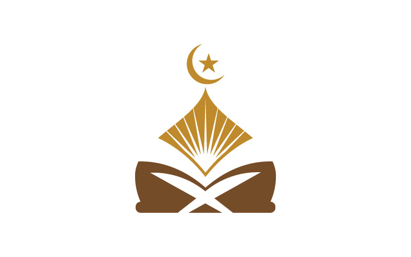 Mesquita Islâmica Vetor ícone logotipo design ilustração Modelo v.25