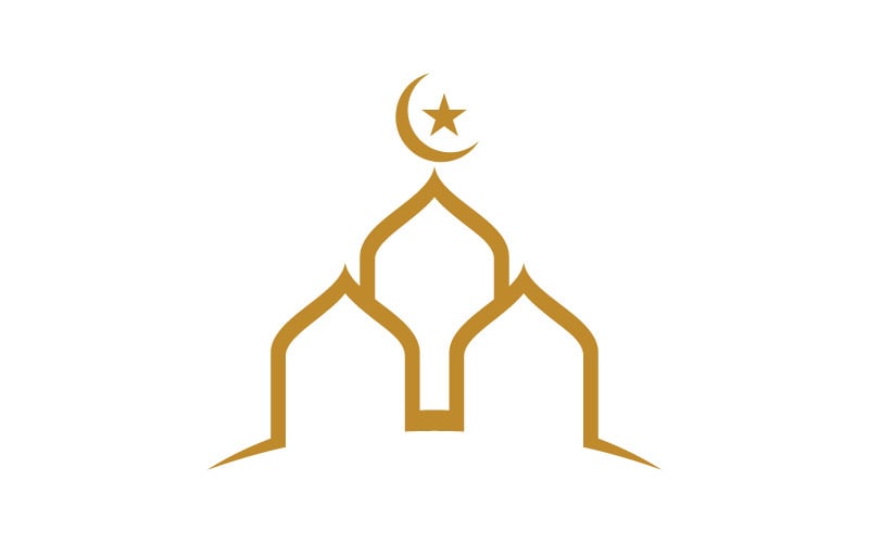 Modèle de conception de logo d'icône vectorielle islamique de mosquée v.22