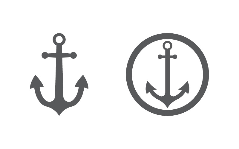 Modèle de logo d'élément d'icône de navire d'ancrage vecteur v.1