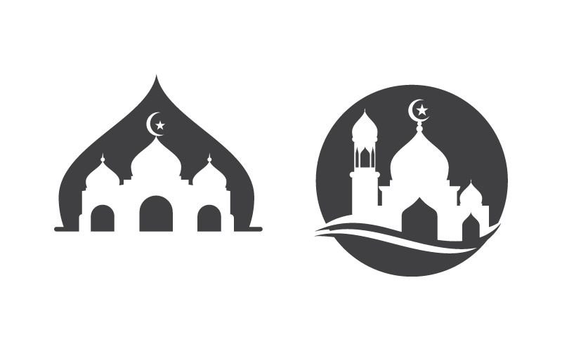 Moskee Islamitische Vector icoon logo ontwerp illustratie Template v.7