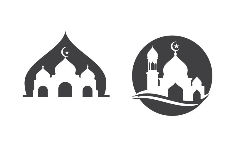 Mosque Islamic Vector icon logo design illustration Mall v.7