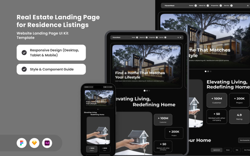 Haven Nest – Elegante Wohn-Landingpage