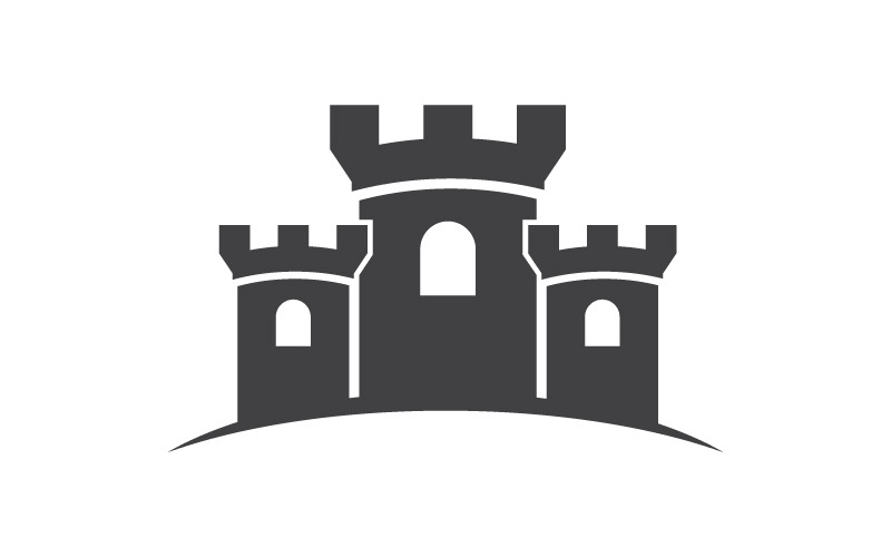 Modèle d'illustration vectorielle d'icône de château v.9