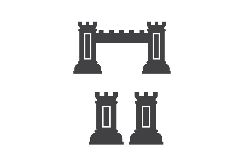 Modèle de conception d'illustration vectorielle d'icône de château v.12