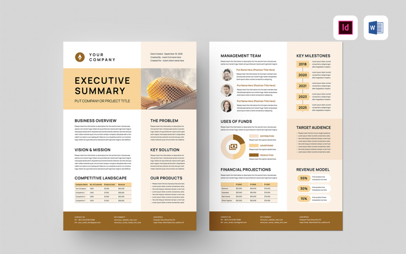 Šablona shrnutí | Microsoft Word a Adobe Indesign